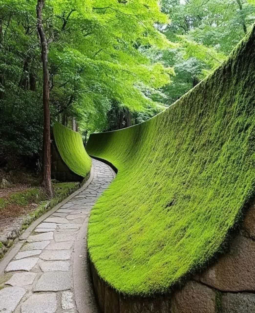 Тропа с зеленой травой